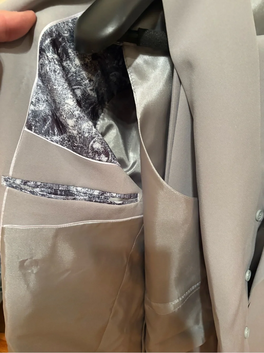 Men's Designer Silver 3pc Suit